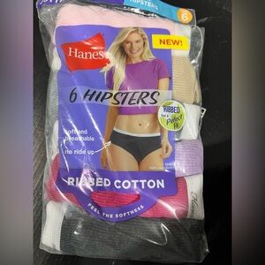 Women’s Hanes hipsters underwear panties Sz 6 pack of 6 new NIP‎